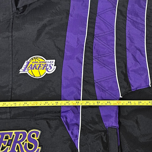STARTER Los Angeles Lakers Mens Jacket Breakaway Black Hooded 1/4 Zip Size M - Picture 8 of 9
